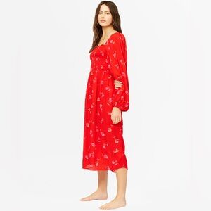 Billabong Best Coast Floral Red Midi Dress